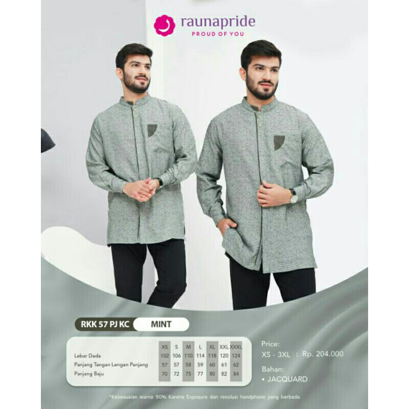 BAJU KOKO RKK 57 PJ KC MINT BY RAUNA / COUPLE 57 MINT