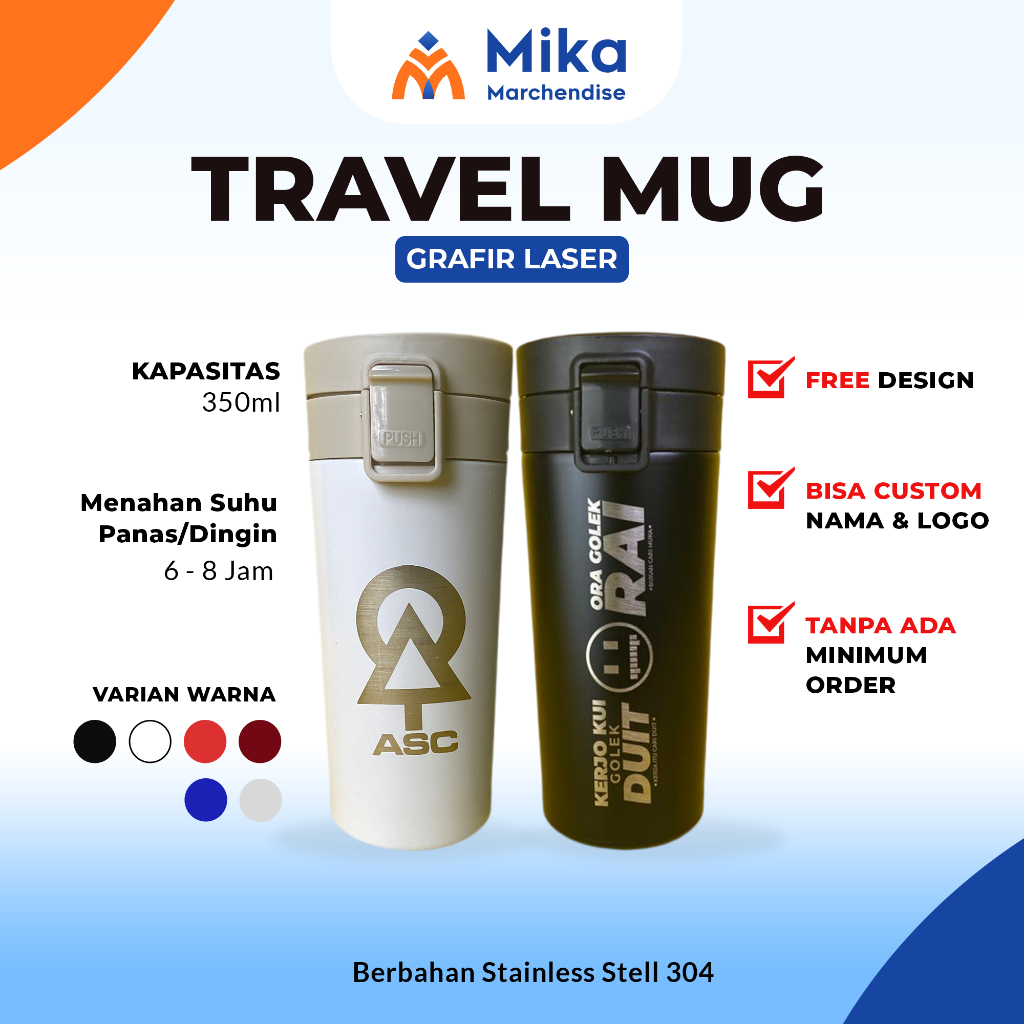 Tumbler Custom  Mug Laser Grafir Nama/Logo/Karakter Souvenir Botol Minum Termos Air Panas Dan Dingin