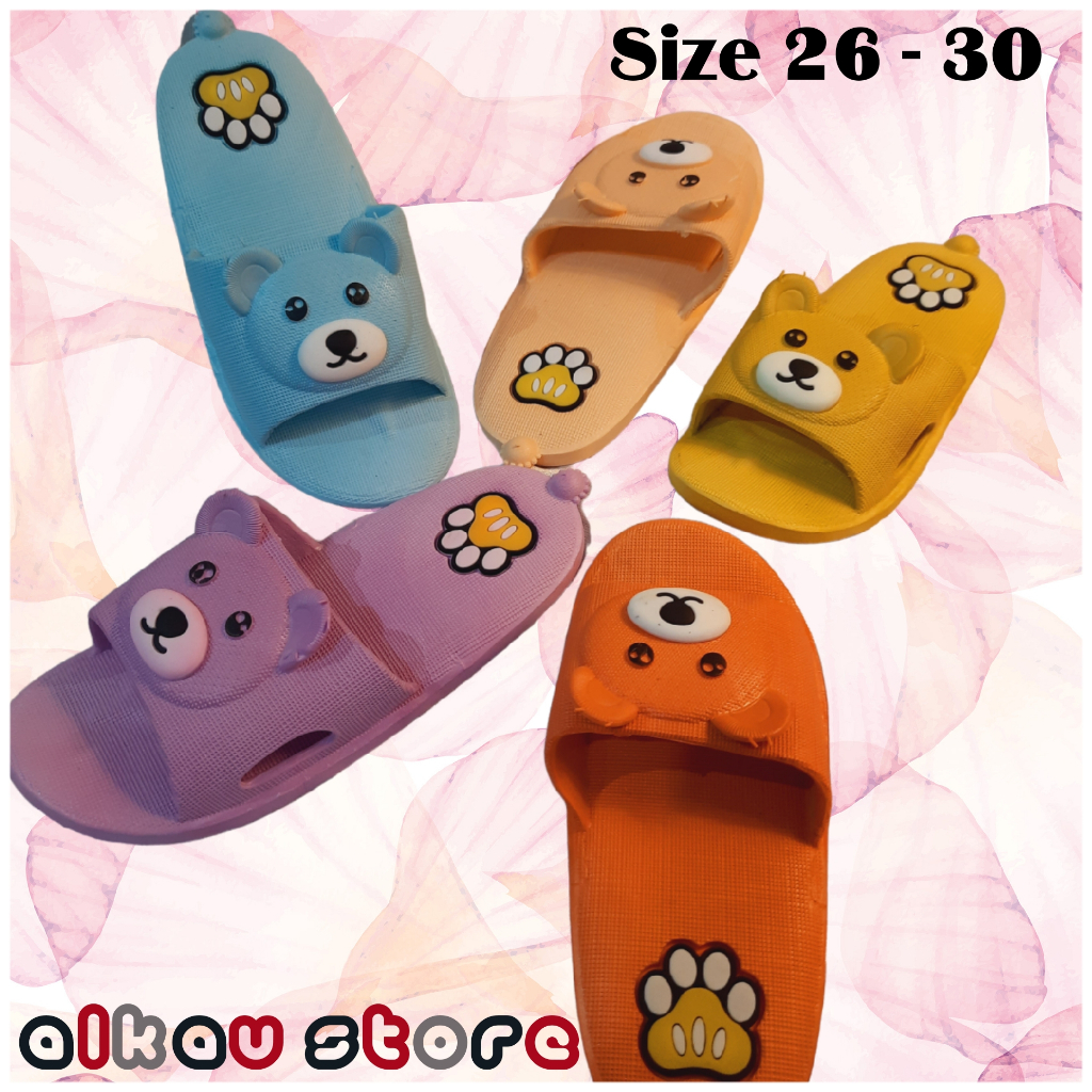 Sandal Slop Anak Perempuan dan Laki-laki || Sandal Karakter Jelly Import || Sandal Karet Kualitas Ti