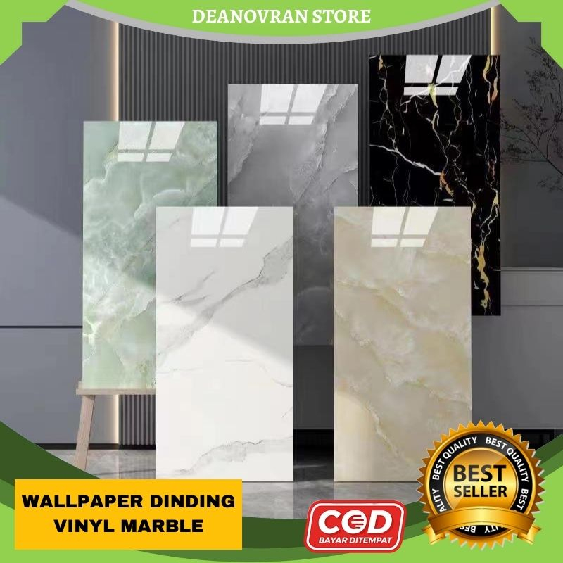 (B88) COD Wallpaper Dinding VINYL Marmer Marble 30cm x 60cm / Lantai Vinyl Marble Granit Premium Terlaris