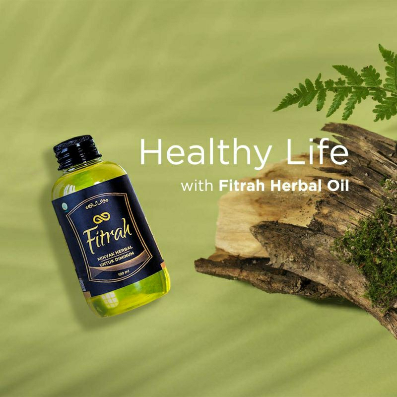 FITRAH OIL 60ml Original - Minyak Herbal Organik Bahan Daun Sereh Mint Bidara Zaitun Kunyit Kayu Man