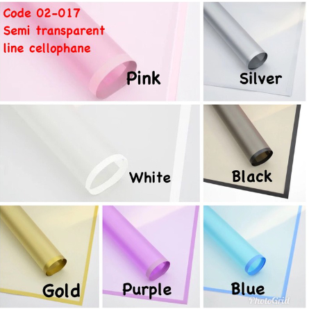 

[ 5 LEMBAR ] SEMI TRANSPARANT LINE CELLOPHANE, Kertas Buket Bunga