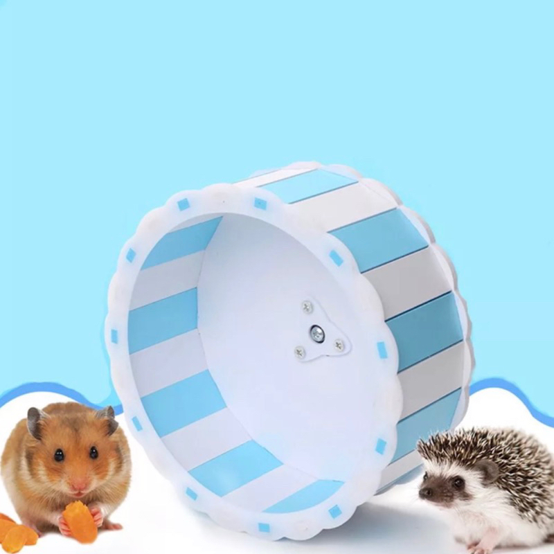 19cm Ungu Putih  Hamster Running Wheel Roda Putar Kandang Mainan Silent Kincir Hamtaro Guinea Pig Ak