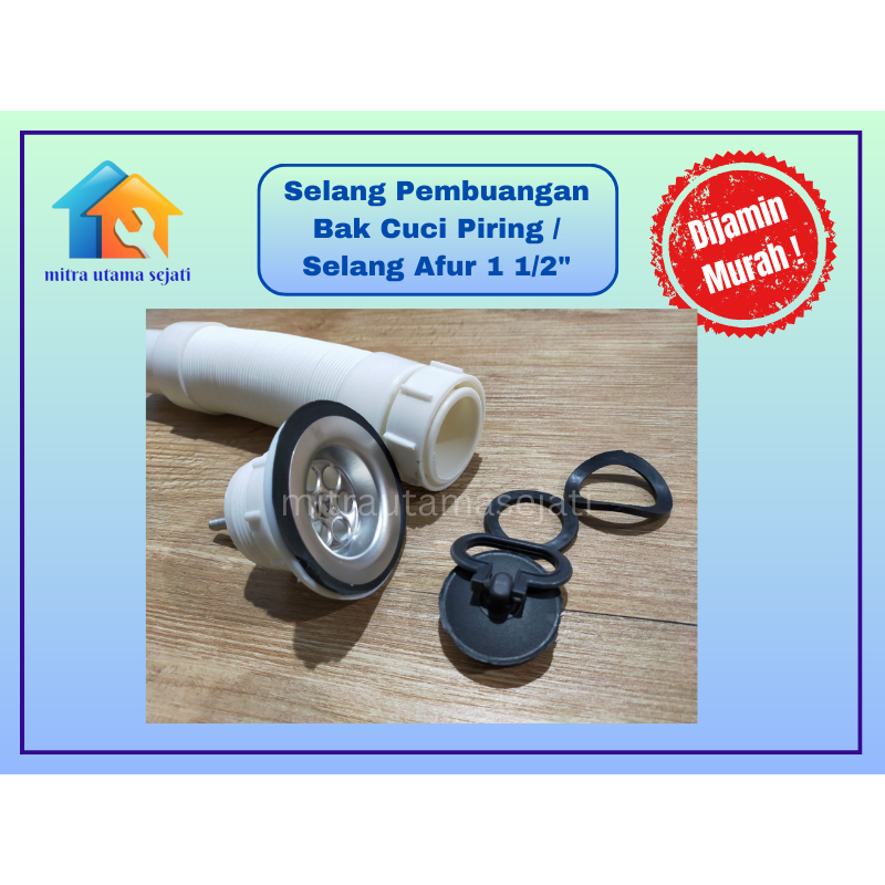 Selang Cuci Piring 1.5 Inch Selang Afur Selang Pembuangan Cuci Piring/selang Wastafel 1 1/2" + Afur