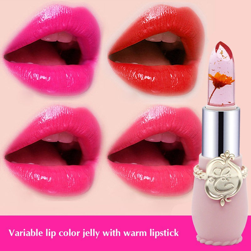 Lipstik Jelly Bunga Transparan EMAYMEI Tahan Air dan Tahan Lama