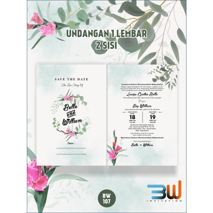 Undangan pernikahan BW 107