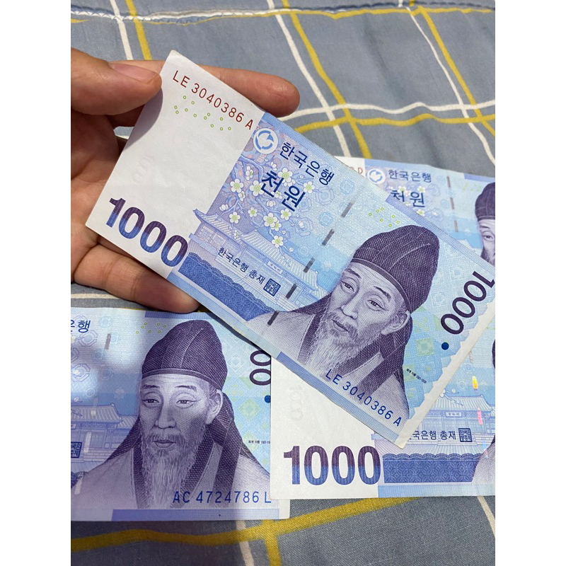 Uang Won Korea Asli Bisa COD Mahar Uang Asli korea Seribu Won 원 koleksi kolektor uang kertas 1000 wo