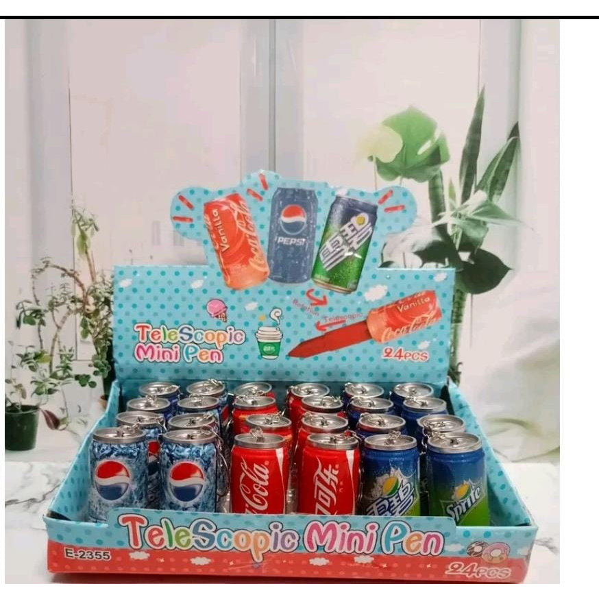 

[CUTIE BABY] Pena Model Botol Kaleng Minuman / Bolpen Gantungan Kunci Minuman Kaleng