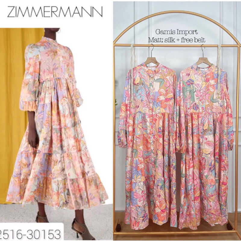 Maxi Dress BKK ZMRMN // Baju Terusan Long gamis wanita Silk import Premium