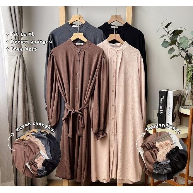 Tunik wanita - Baju atasan muslimah - Tunik model polos casual