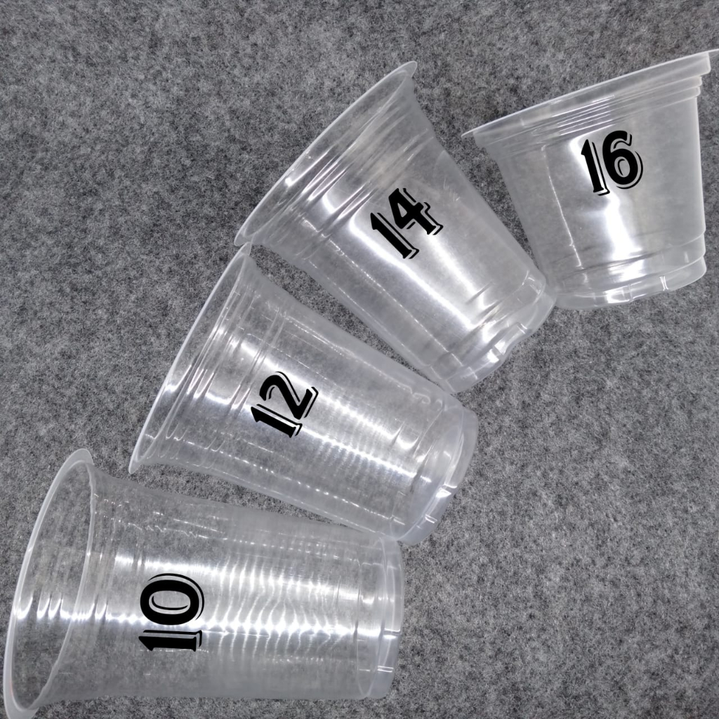 GELAS CUP PLASTIK 10oz 12oz 14oz 16oz/ GELAS CUP AJAIB