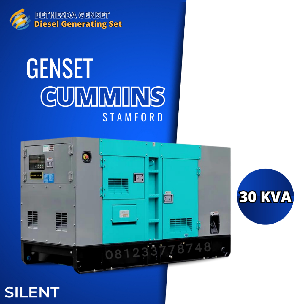 Jual genset silent 25 kva cummins