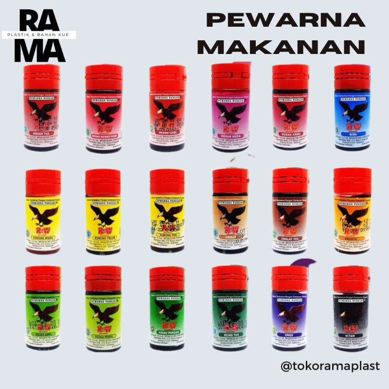 

PEWARNA MAKANAN RAJAWALI 12,5 ML PEWARNA KUE