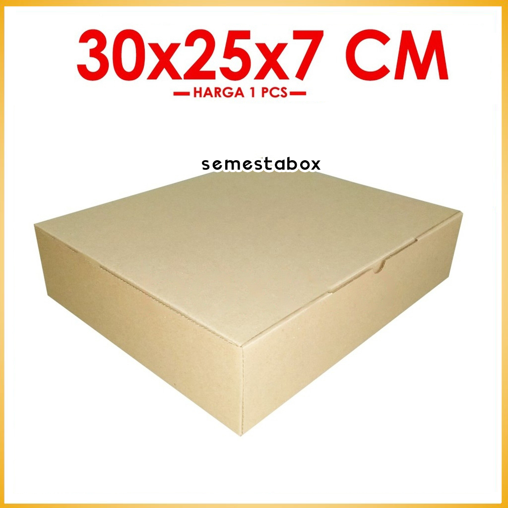 

Kardus Dus uk 30x25x7 cm (ECER) Die Cut Box Kotak Packing Aksesoris Baju Makanan Pizza Hijab Kue