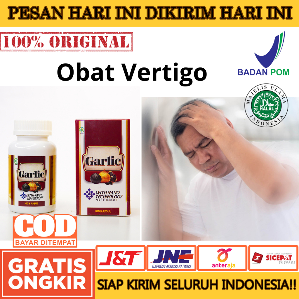 Obat Vertigo, Sakit Kepala, Sinusitis, Pilek, Alzheimer - Black Garlic Kapsul Bawang Putih Hitam Tun