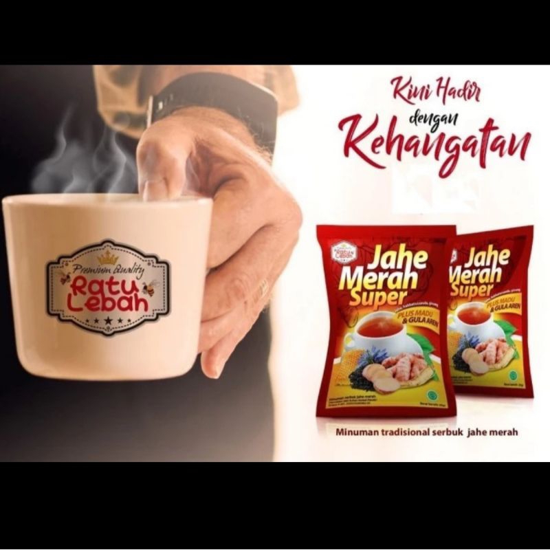 

Jahe Merah Ratu Lebah | Jahe Merah Plus Madu Dan Gula Aren Per Renceng Isi 10 Sachet