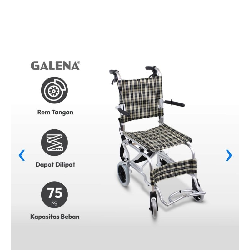Galena kursi roda manual lipat/traveling wheel chair alumunium ringan dan kuat
