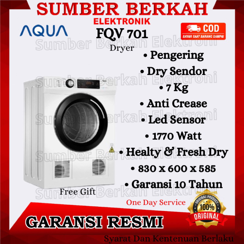 PENGERING DRYER AQUA FQV 701 E 7 KG 1 TABUNG laundry FQV-701E promo