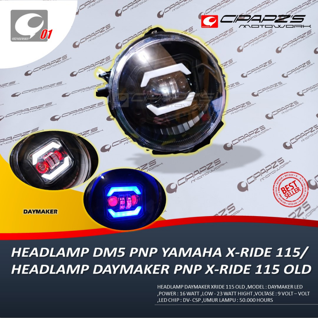HEADLAMP DM5 PNP YAMAHA X-RIDE 115/ HEADLAMP DAYMAKER PNP X-RIDE 115 OLD