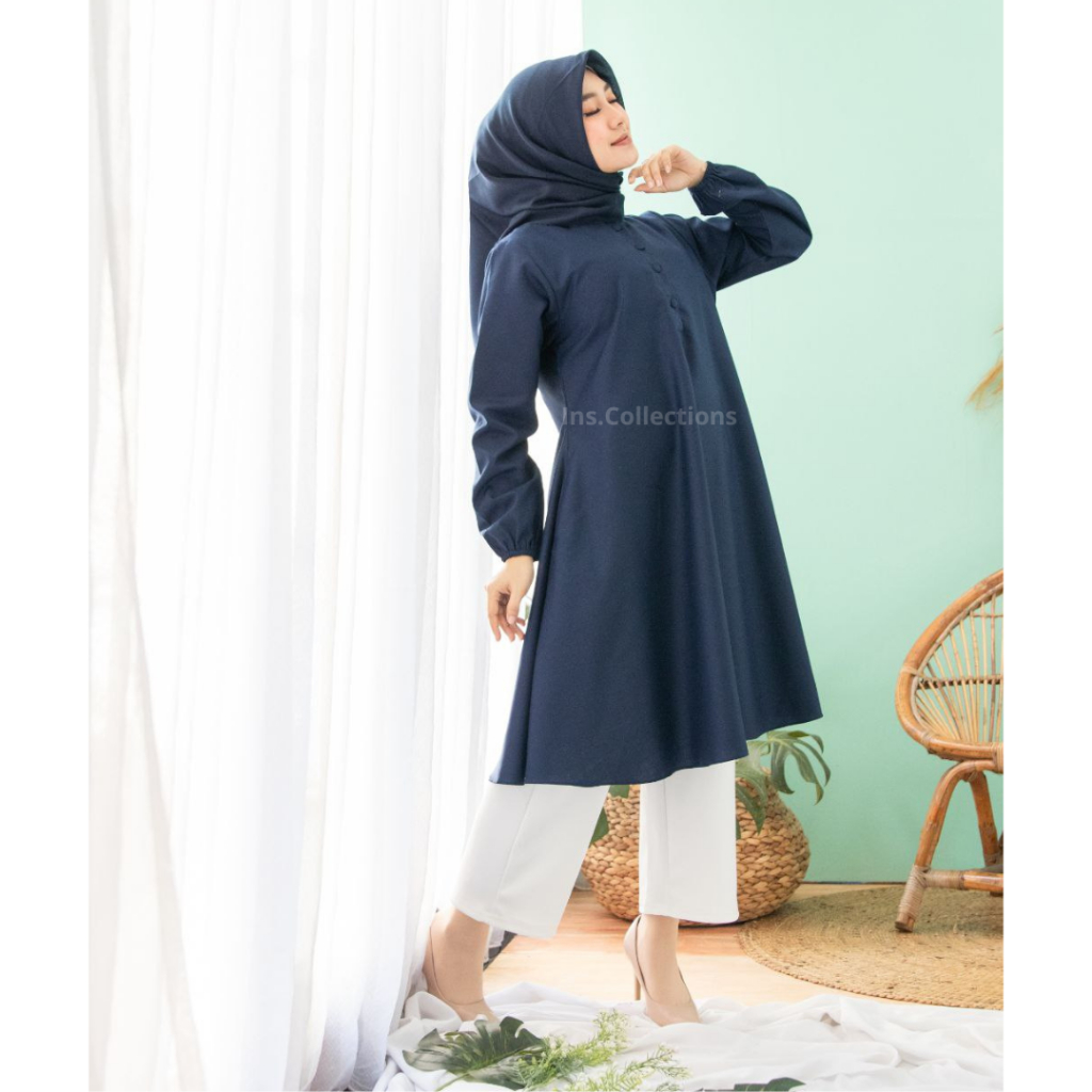 Tunik Maryani By Ins Collections Baju Atasan Muslim Wanita Casual Bahan Katun Toyobo Premium