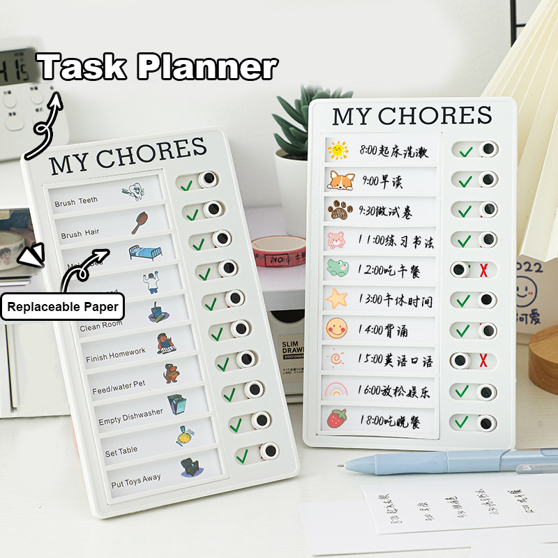 

【SALE】Portable Time Table My Chores Chart Checklist Daily Papan To Do List Planner Papan Jadwal Belajar Memo Board