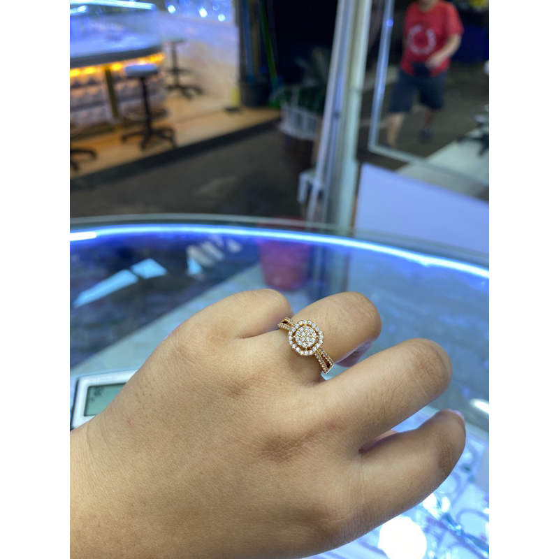 Cincin permata kotak mas 22 mas terbaru. kepala kotak mata mas 8k terbaru