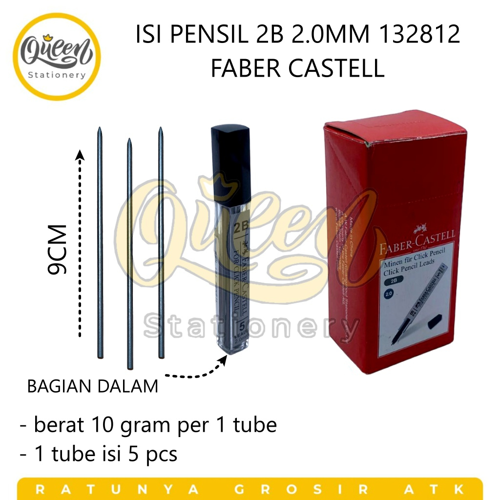 

1 TUBE ISI PENSIL 2B 2.0MM 132812 FABER CASTELL PENCIL LEAD REFILL PENSIL MEKANIK