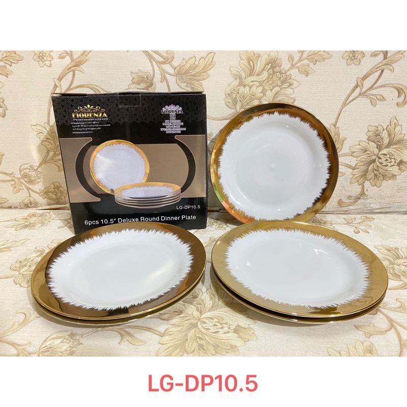 Piring Ceper Marble & Gold Keramik Fiorenza 10.5 Inch LG-DP10,5