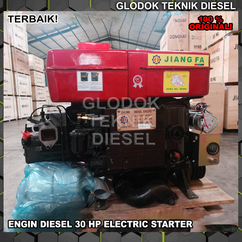 Mesin Engine Diesel 30 PK HP Penggerak Solar Electric Starter ZS1130D JIANG FA JIANGFA Original Terb