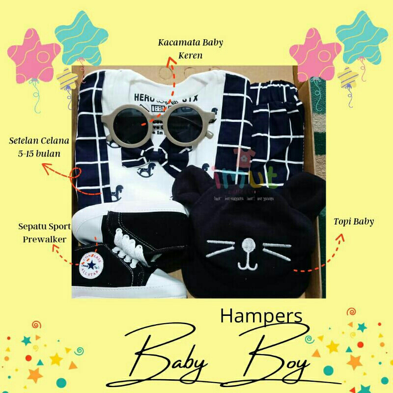 IMUT COLLECTION - Hampers Bayi Laki Laki/ Baby Boy Premium Newborn 0-12 bulan Bingkisan Bayi Baru La