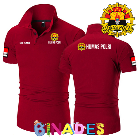 Baju Kerah Model Polo HUMAS POLRI logo baru Binades