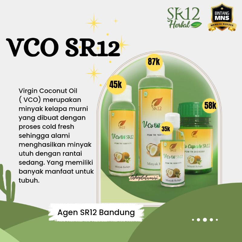 VCO SR12 - Virgin Coconut Oil SR12 - Minyak Kelapa Murni Seribu Manfaat - Obat Sariawan / Asi Booste