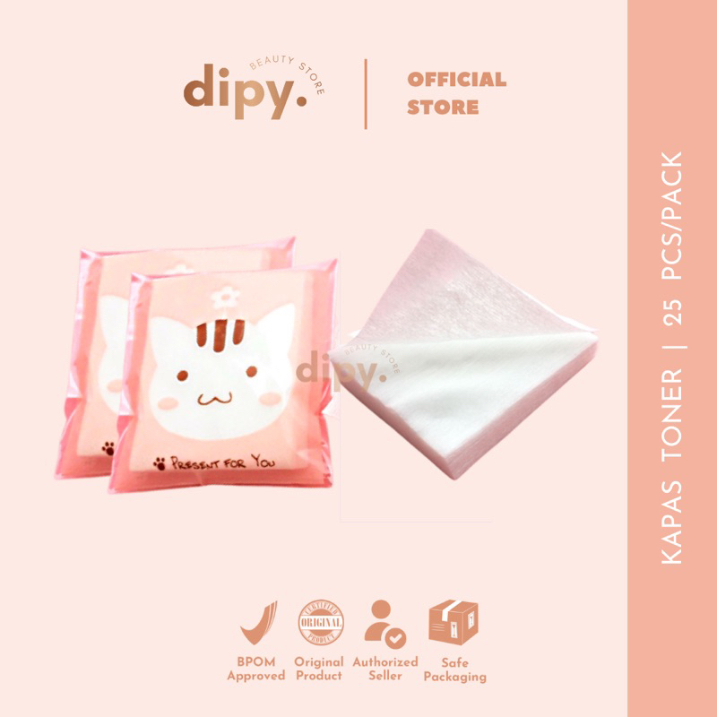 KAPAS TONER - Wajah Premium Tipis Travel Size Isi 25 pcs Lembar Facial Cotton Sheets Pads Pembersih 