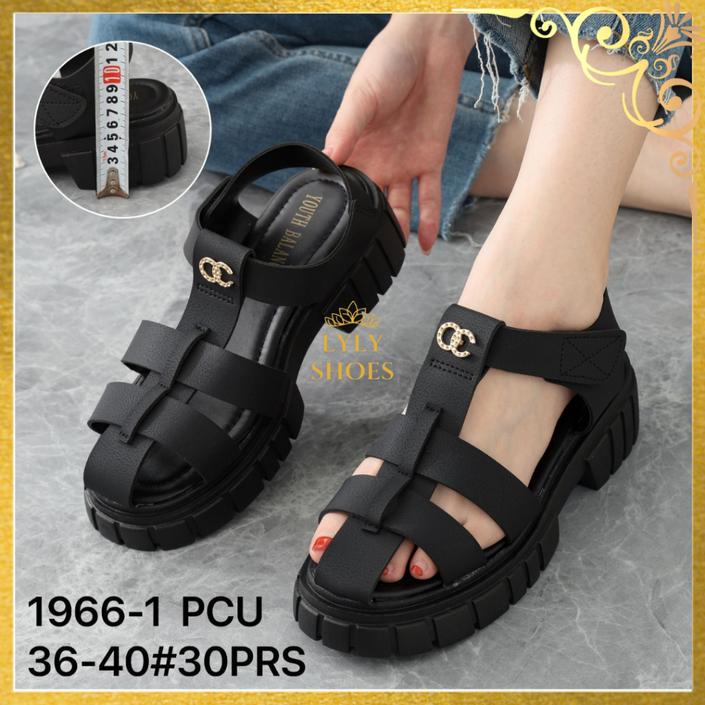 Sandal Karet Jelly Wanita Platform Import Youth Balance Hak Tinggi 1966-1