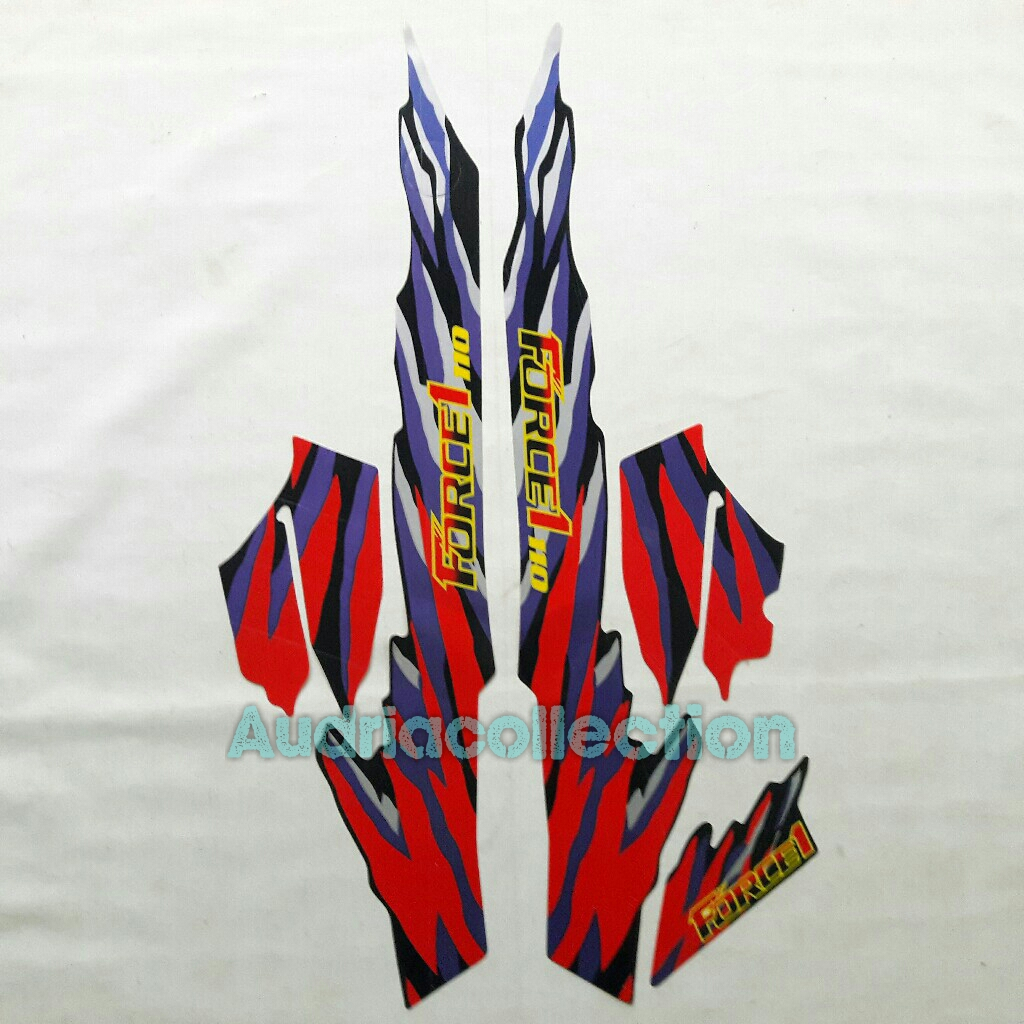 Stiker Striping motor yamaha force 1 1993 merah