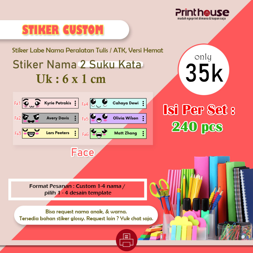 

Stiker Nama Custom