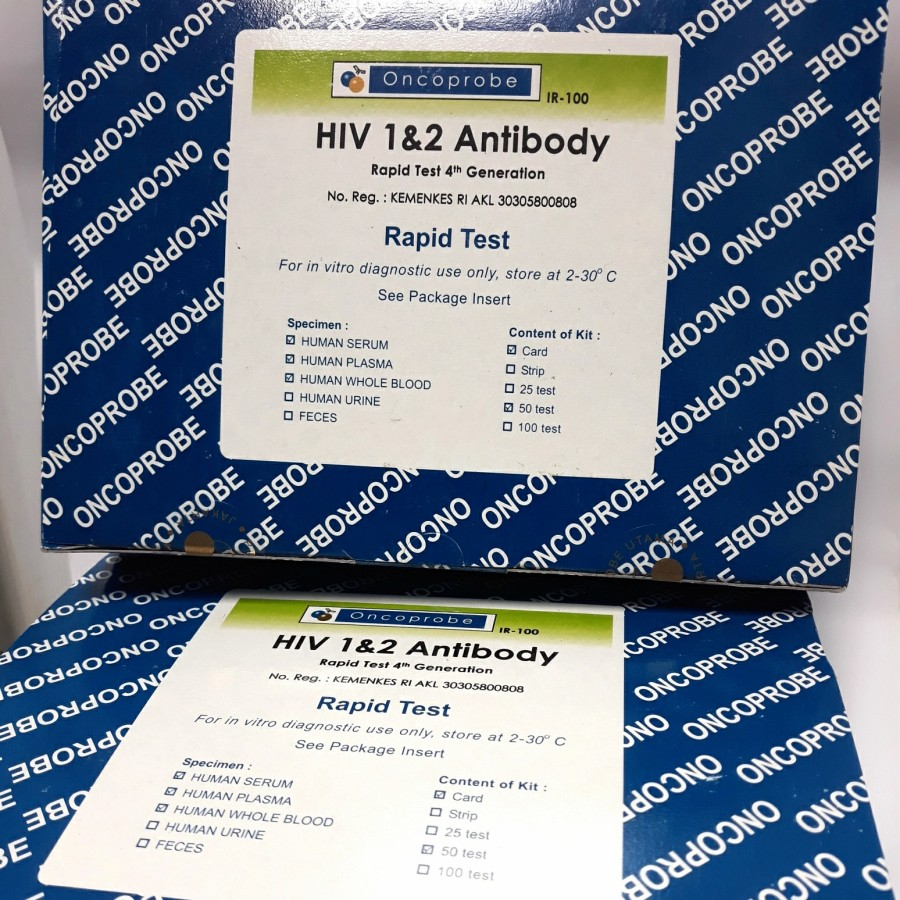 Test hiv 1-2 oncoprobe 50 test / Rapid Hiv test oncoprobe 50 test