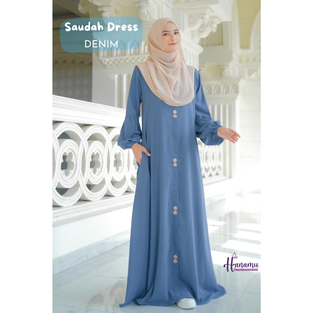Gamis Wolpis Lembut Saudah Dress Gamis Berbahan Wolpis Fortaleza Gamis Daily Nyaman Gamis terbaru 20