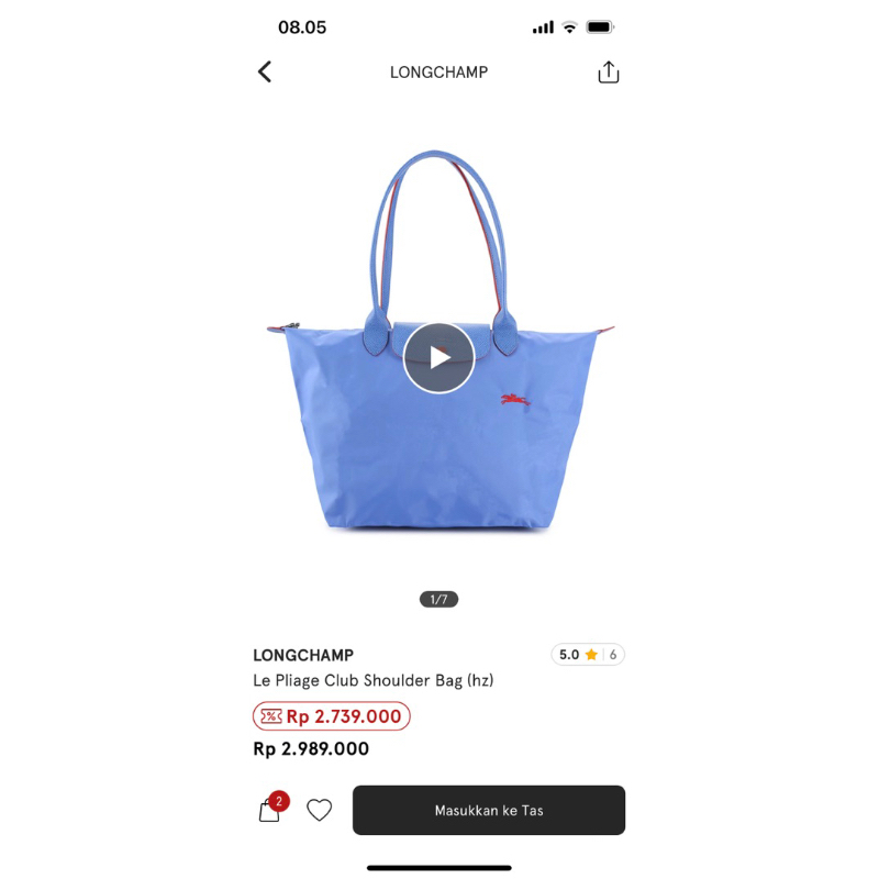 Tas Longchamp Le Pliage Medium Long Handle