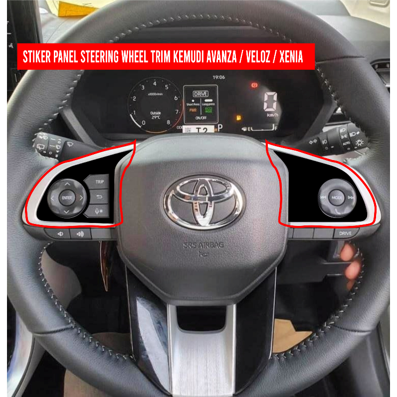 Stiker steering kemudi AVANZA- motif HITAM GLOSSY bukan otoproject