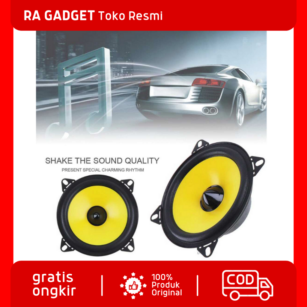 Speaker Subwoofer Mobil Stereo HiFi 4 Inch 60W 2 PCS / Speaker Spiker Subwoofer Pintu Dasboard Mobil