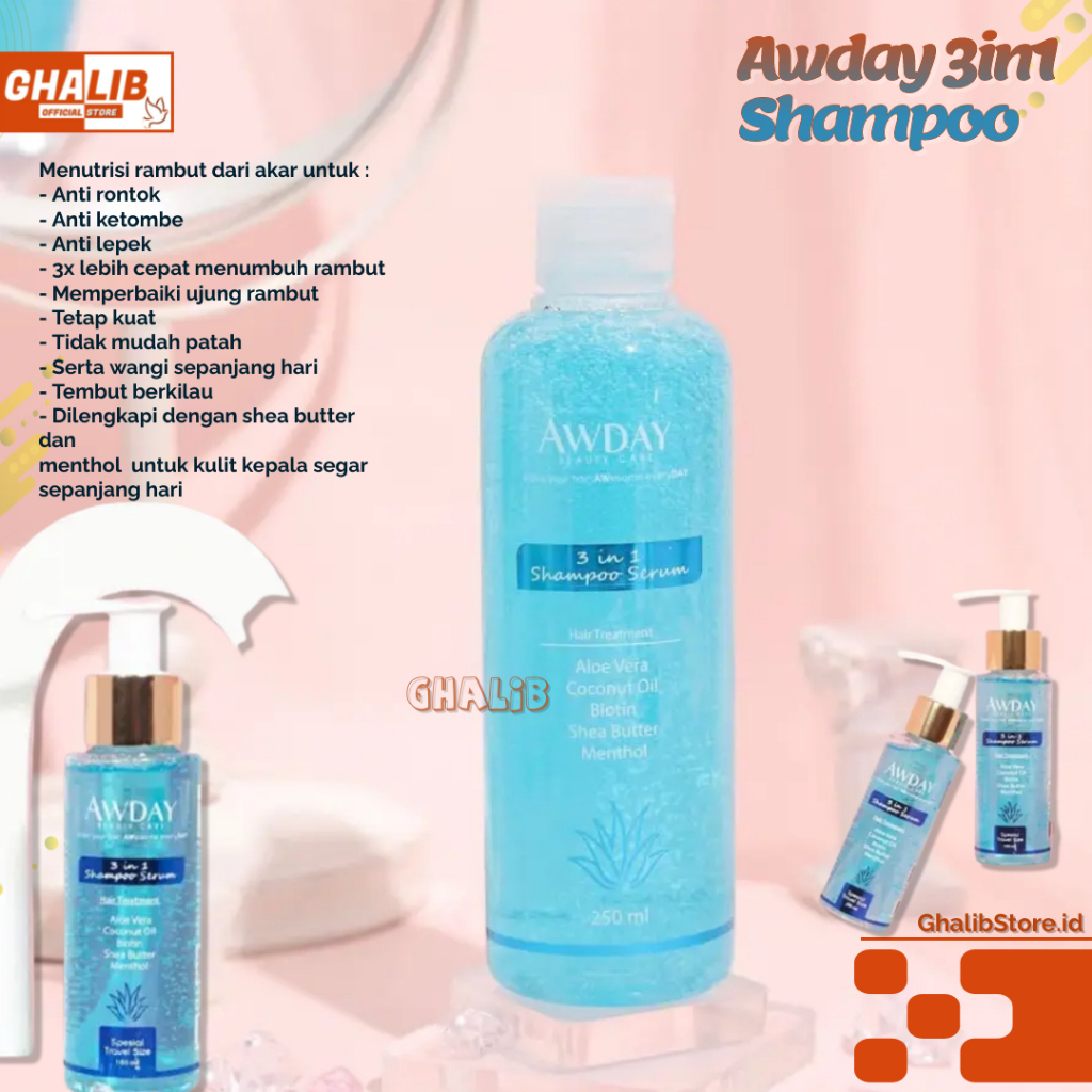 Shampo Awday 3in1 250ml dan Conditioner Rambut