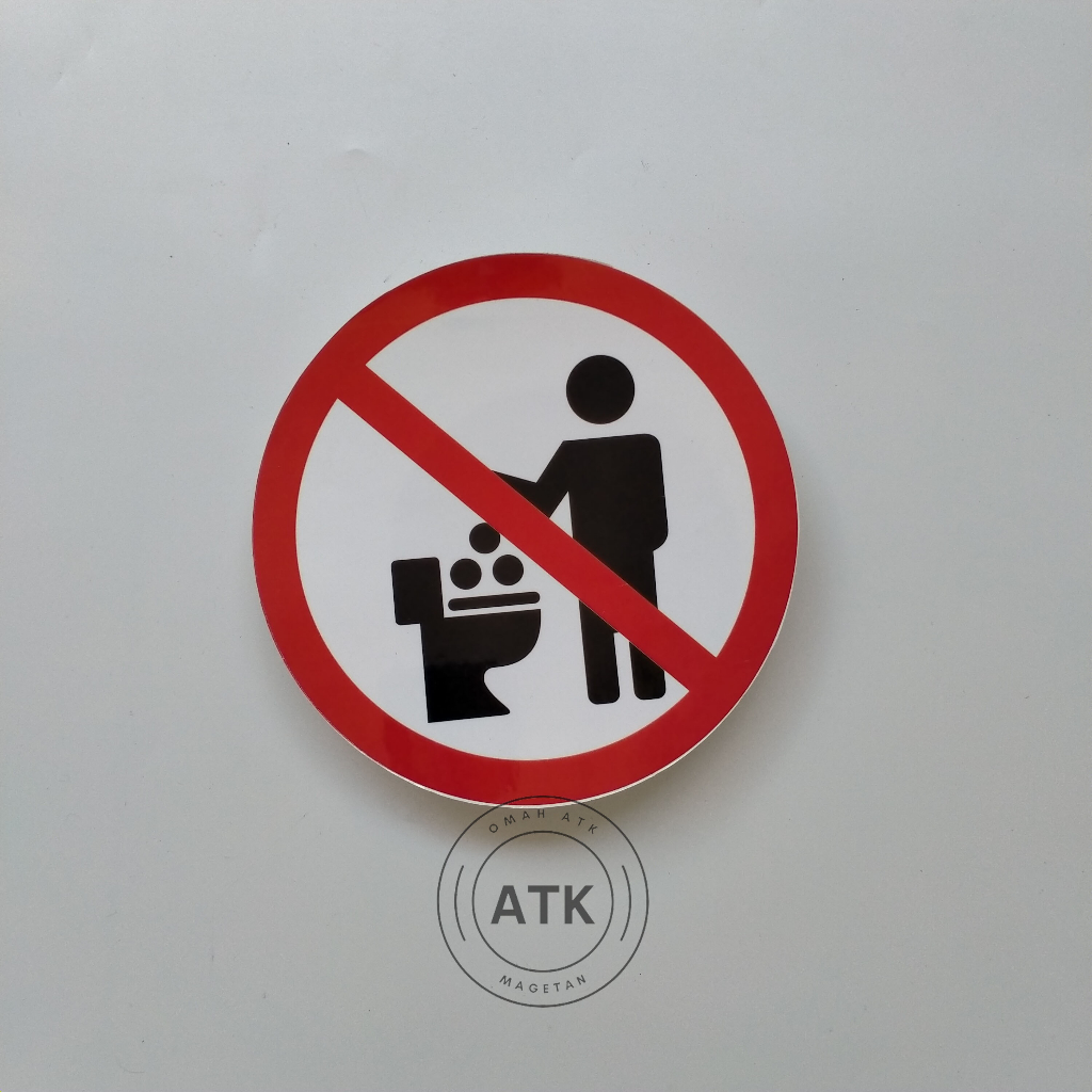 

Stiker dilarang membuang sampah di closet - Jangan buang sampah di WC - Stiker larangan buang sampah
