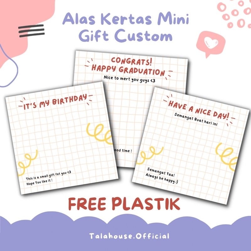 

[PART 1] (JUAL SATUAN) ALAS KERTAS GIFT | BISA CUSTOME MINIMAL 10 Pcs