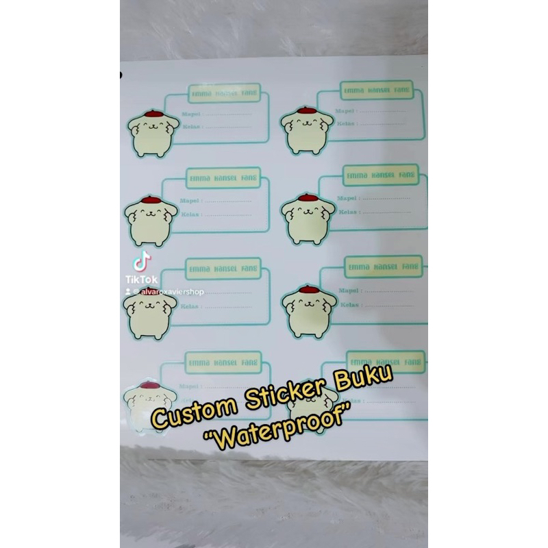 

custom sticker buku nama anak