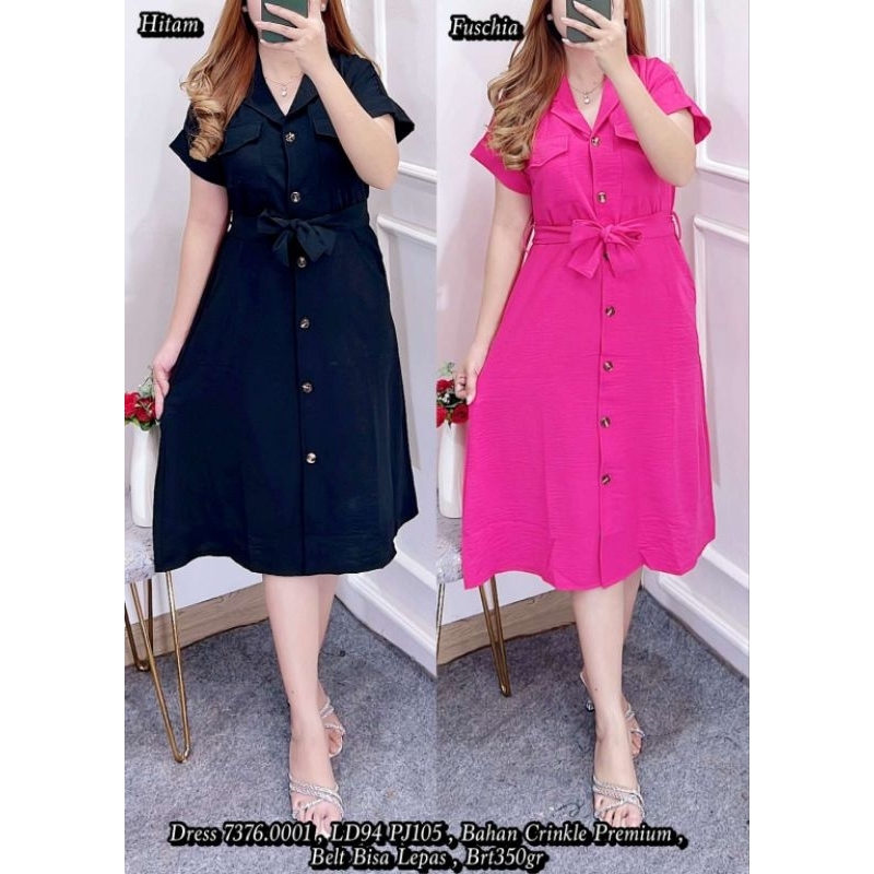 So New Dress Crinkle Premium /Midi/Fashion Korea/Dress kemeja