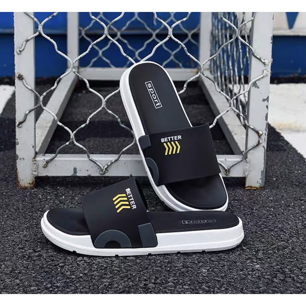 Promo 07-07   gratis ongkit !! Sendal Selop Dewasa Air Sport 2 Karet Import-better hitam 38