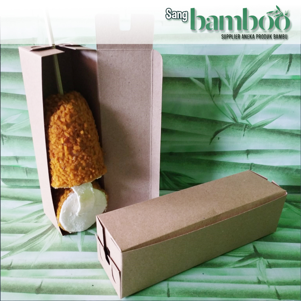 

DUS BOX KOTAK TOKKEBI/TOKEBI/CORN DOG DUS TAICHAN ECERAN LONG BOX ECO KRAFT POLOS MURAH 10 PCS