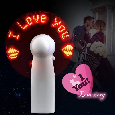 Kipas Angin Genggam Mini Portable LED Tulisan i love you
