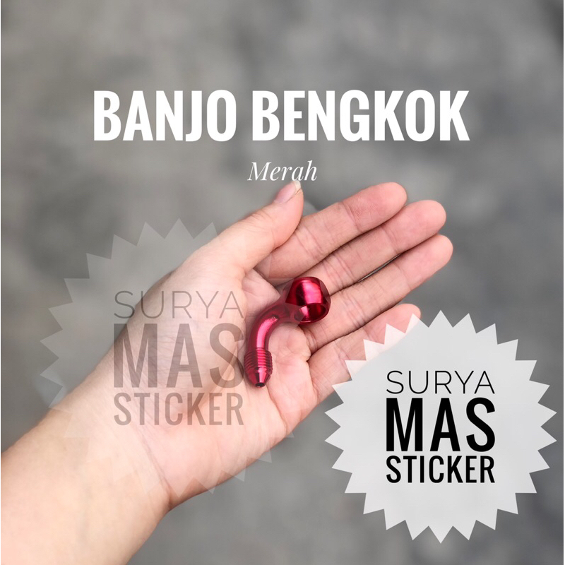 banjo bengkok sambungan selang rem kaliper baut banjo L universal motor